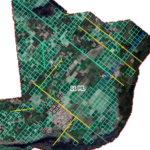 Map showing cadastral boundaries and land parcels for the Punjab and KPK regions.