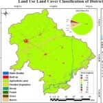 Map displaying land use and land cover classification with different colors representing various land categories.